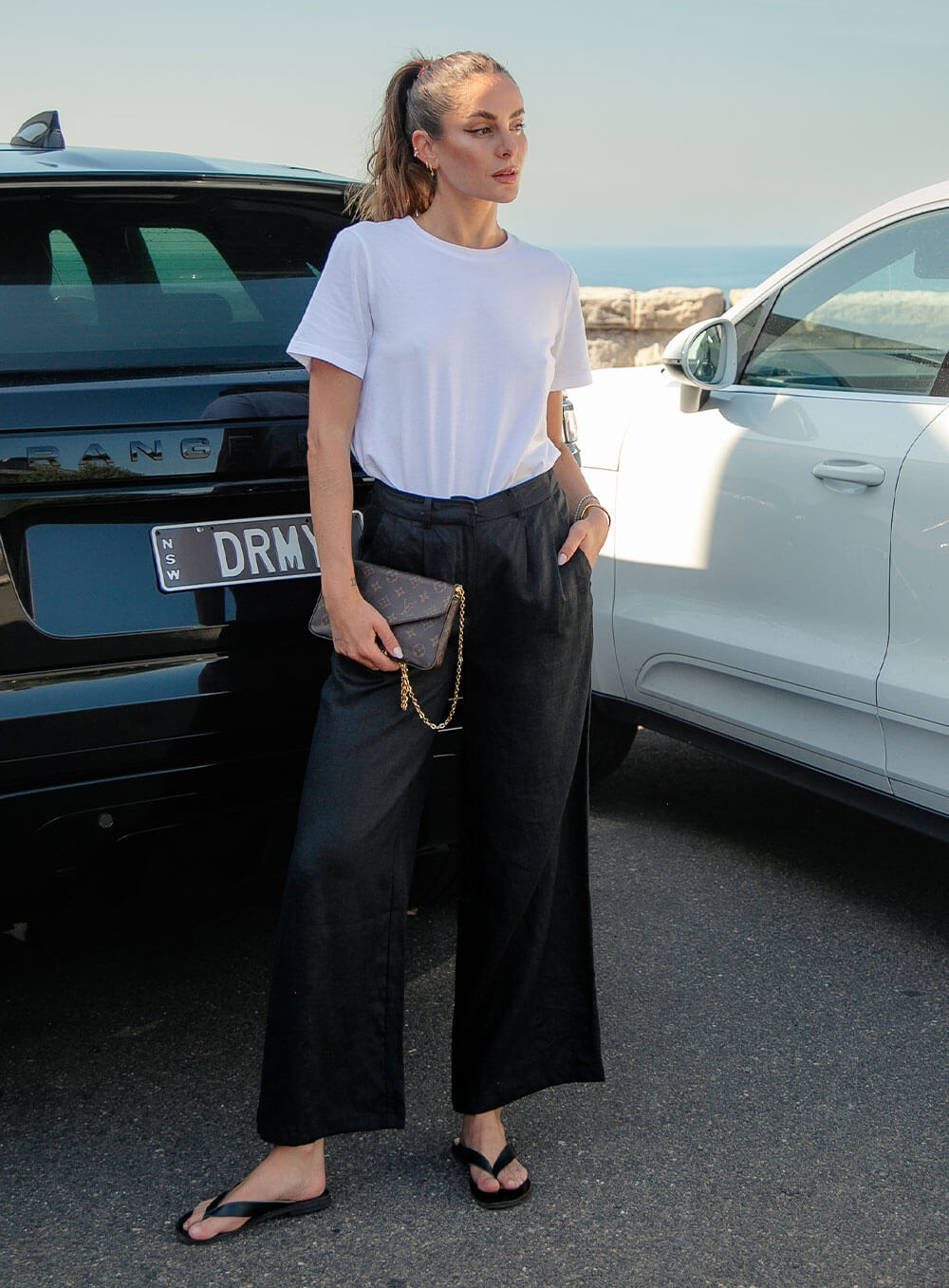 Edith Linen Culottes in black is 100% Linen with elastic waistband at back, only slightly cropped, button and zip enclosure at front and 2 side pockets