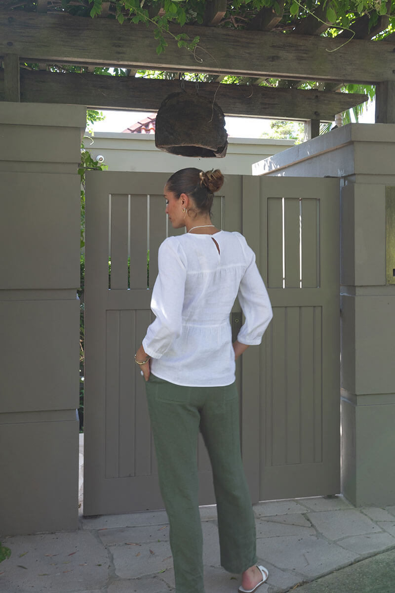 Lucia Linen Pant-KHAKI