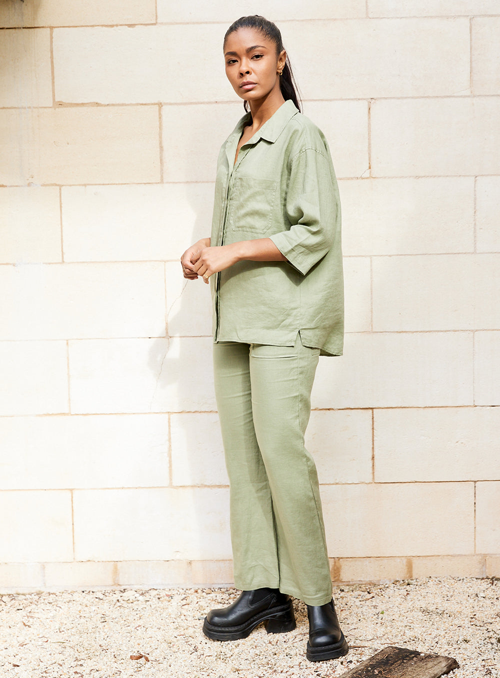 Margot Shirt-OLIVE