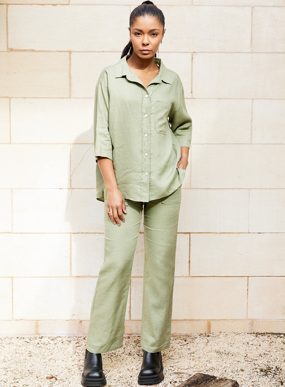 Margot Shirt-OLIVE