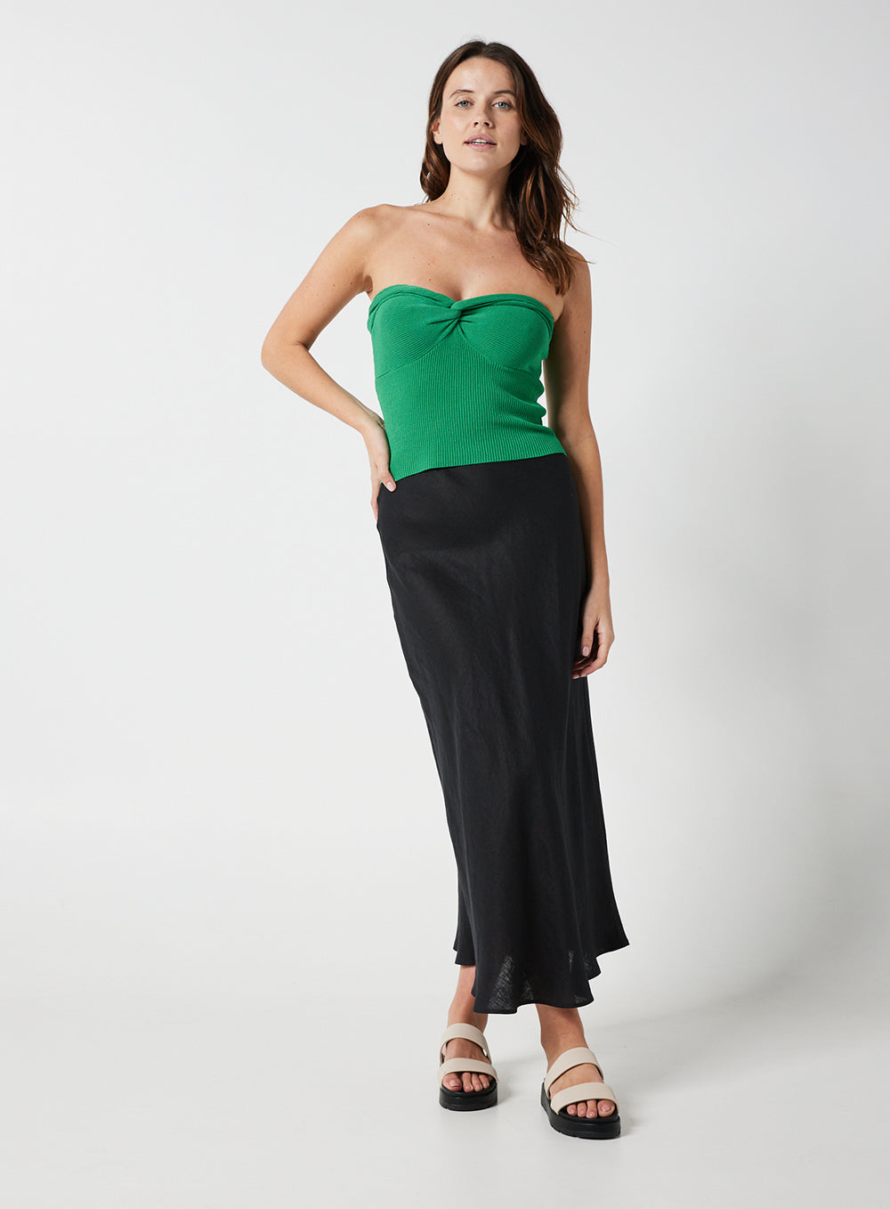 Ophelia Midi Skirt-Black