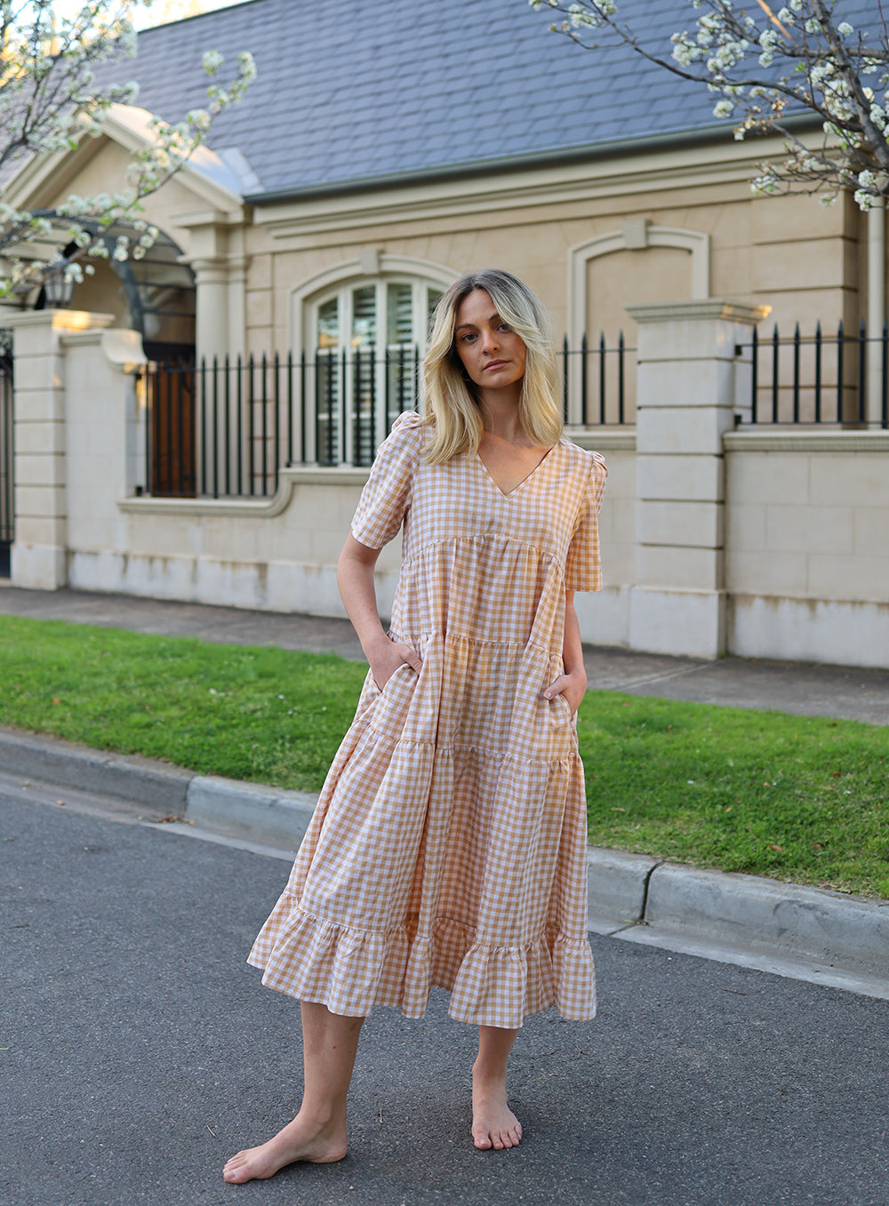 Sophia Dress-LATTE
