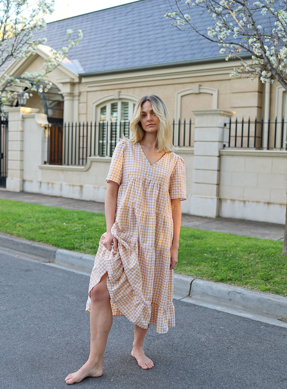 Sophia Dress-LATTE