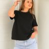 Black organic cotton short sleeve basic t-shirt