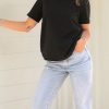 Black organic cotton short sleeve basic t-shirt