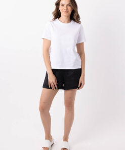 White organic cotton basic short sleeve t-shirt