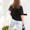 The Celeste Organic Cotton t-shirt is designed to be loose fit through teh body, slightly cropped in length, loose crew neck line with self fabric neck trim.