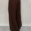 Edith Linen Culottes in chocolate is 100% Linen with elastic waistband at back, only slightly cropped,  button and zip enclosure at front and 2 side pockets