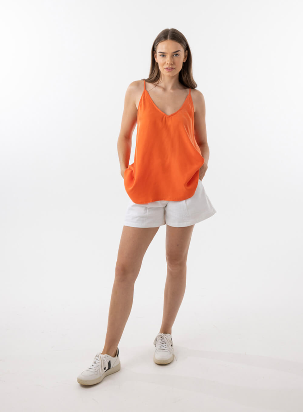 Imogen Cupro Cami-CORAL - Image 2