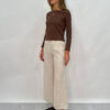 Lilith Long Sleeve Rib Top-CHOCOLATE