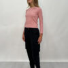 Lilith Long Sleeve Rib Top-ROSE