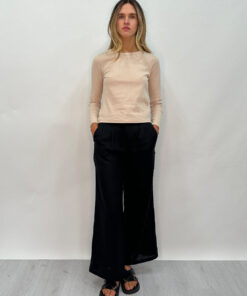 Lilith Long Sleeve Rib Top-STONE