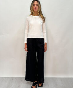 Lilith Long Sleeve Rib Top-White