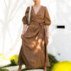 The Lydia Linen Wrap Dress is midi in length, functional wrap tie, Cross over front, soft bias cut skirt.