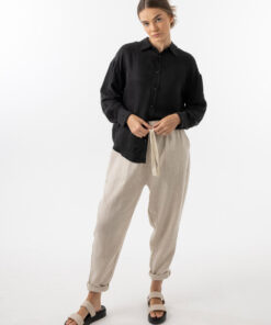 Marcia Cupro Shirt-Black