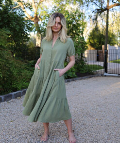 Olivia Dress-OLIVE