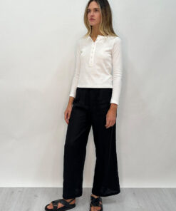 Ruby Henley Rib Top-White